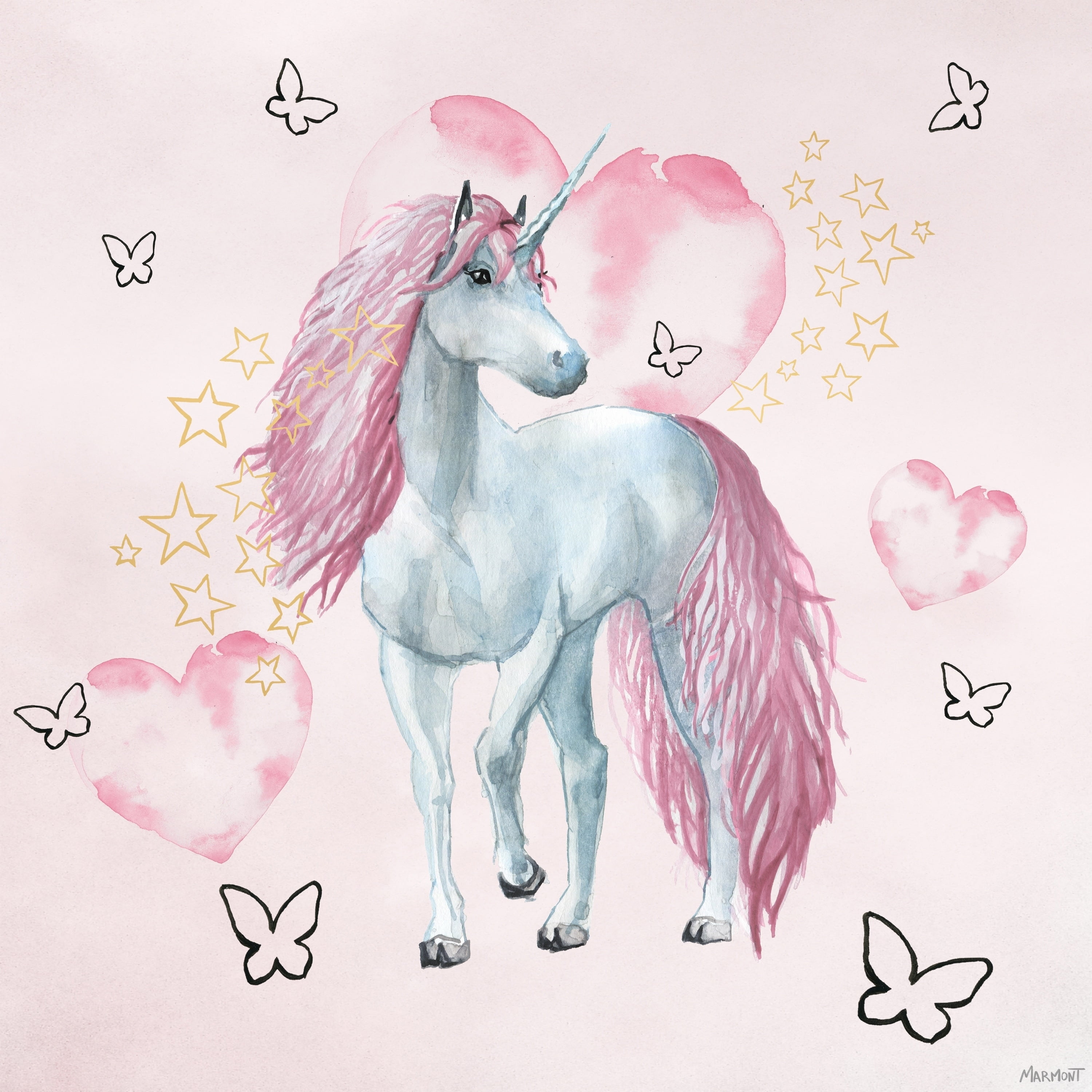 Marmont Hill Unicorn Dreaming Canvas Wall Art