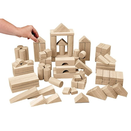 UPC: 0191487003148 | Excellerations Sustainably Harvested Rubberwood Tabletop Unit Blocks – 110 Piece Set