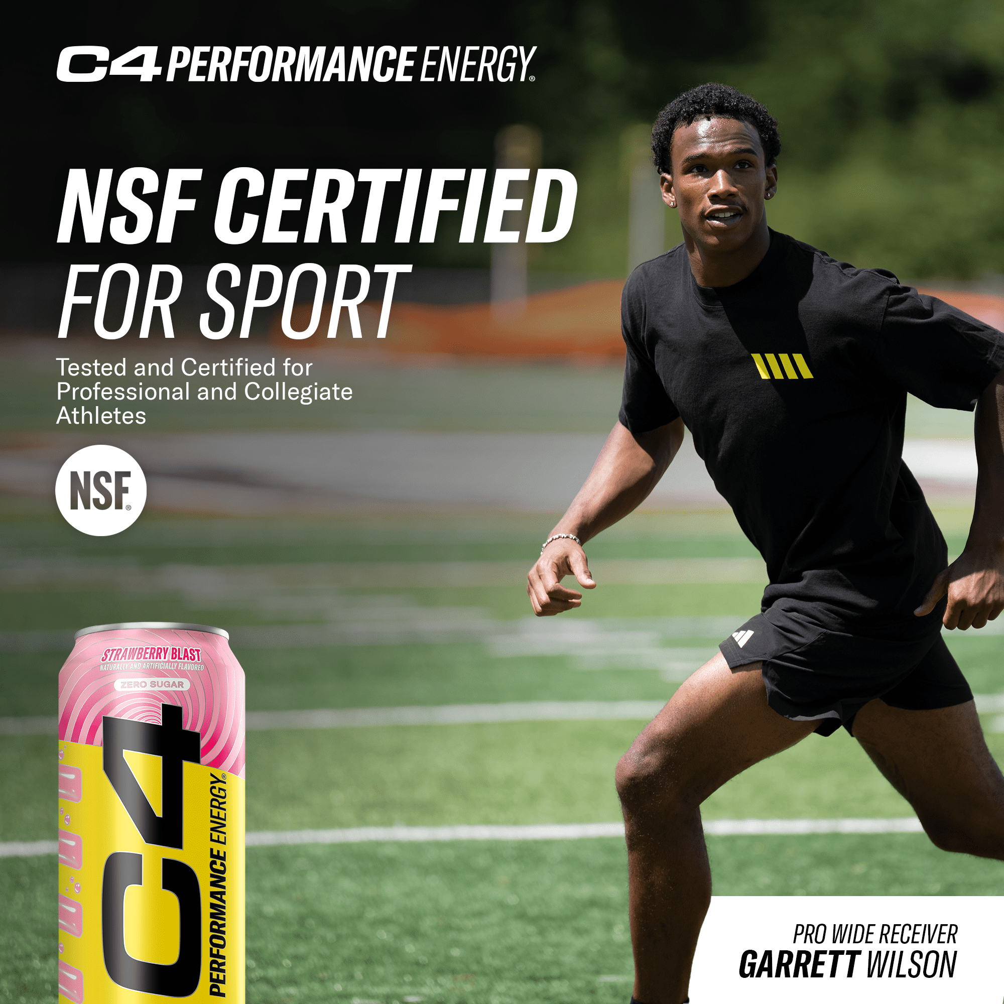 C4 Energy Performance Drink, Strawberry Blast, 16 oz, 12 Pack Cans