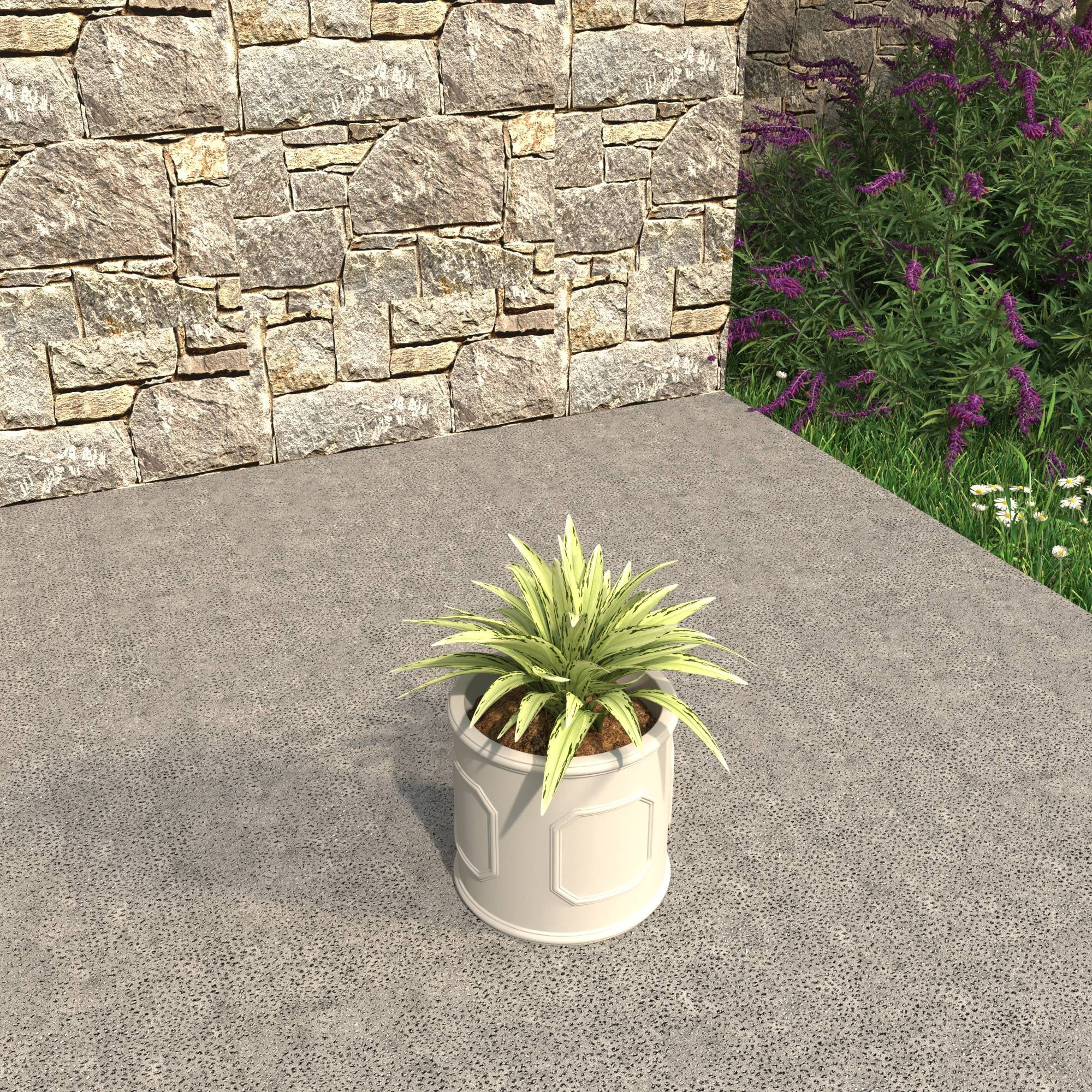 LeisureMod Meadow Fiberstone and MGO Clay Planter, Mid-Century Modern Round Planter Pot for Indoor and Outdoor (White, 11 Inch)