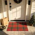 thumbnail image 6 of Pincandy Christmas Tartan Plaid Doormat 15.74 x 23.62 Inch Antiskid Entry Rug with Red & Green Classic Check Pattern for Indoor Outdoor Front Door, Porch & Hallway Holiday Decor, 6 of 6
