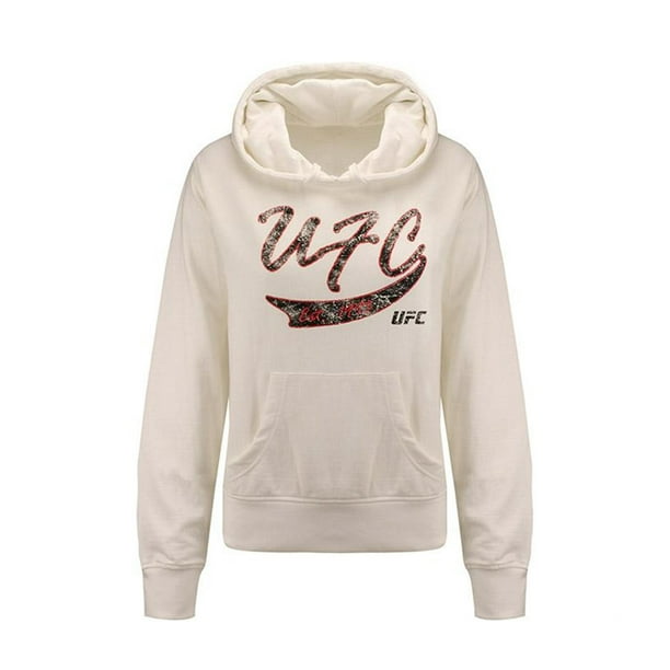 Sudadera con capucha para mujer UFC Script Pullover, blanco, XX-Large