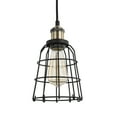 thumbnail image 3 of Woodbridge Lighting Fulton Wire Cage Metal Mini-Pendant in Brass/Black, 3 of 5