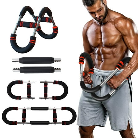 Twister Arm Trainer for Men, 3-Level Adjustable U-Shaped Chest Workout Equipment (65/90/110LB), Arm & Chest Exerciser for Home Gym