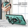 thumbnail image 3 of Dream Wireless  Nokia C100 Case Ring Car Mount Kickstand with Hybrid Hard PC Soft TPU Shockproof Protective Case - Teal & Green, 3 of 7