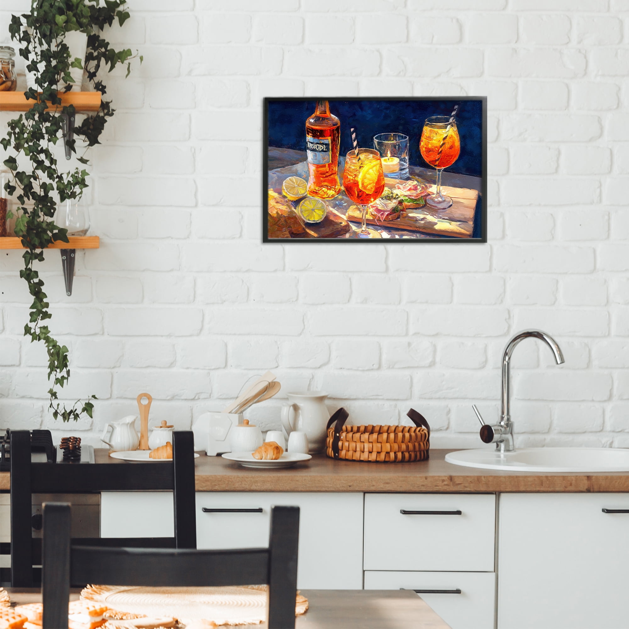 Sprits Table Still Life Black Framed Giclee Art, design by Ziwei Li