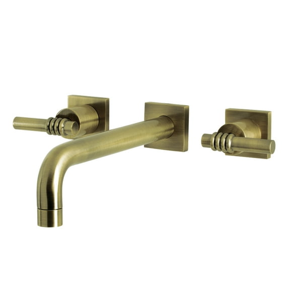 Kingston Brass KS6023ML Milano Two-Handle Wall Mount Roman Tub Faucet, Antique Brass