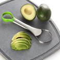 thumbnail image 5 of Rebanador de Aguacate Hoja de Acero Inoxidable y Mango de Silicona Antideslizante Pelador de Frutas (Verde) TUNC Sencillez, 5 of 5