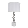 thumbnail image 2 of HomeStock Renaissance Rhapsody 10.8 Lb Table Lamp with 15" Collapsible Drum Shade - Nickel/Natural Finish with White Accents - 15"L x 15"D x 28.9"H, 2 of 5
