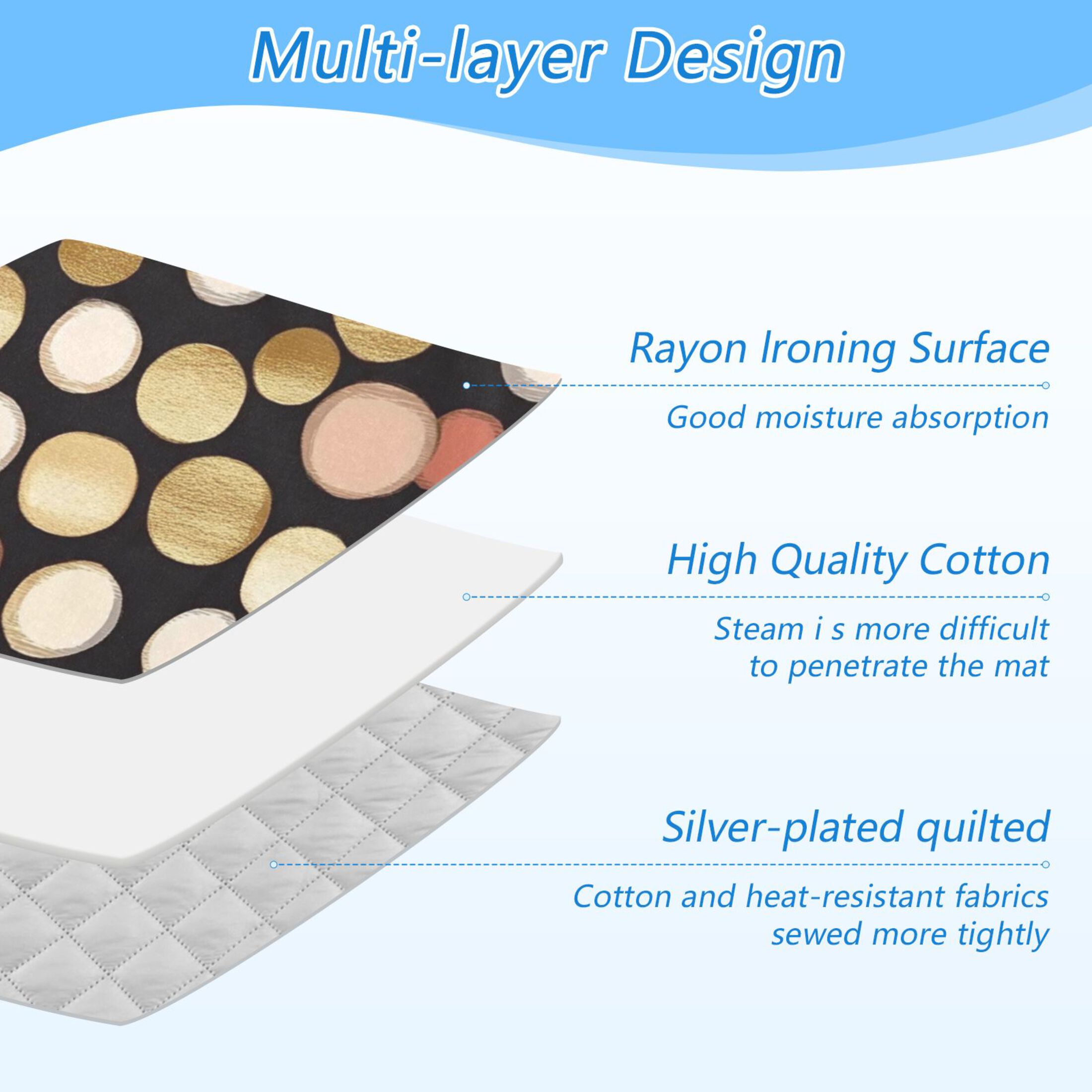 Simple Brown Spots Ironing Mat Blanket for Table Top Travel Portable Ironing Board Pad 47.2x27.6 Inch