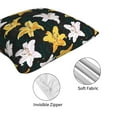 thumbnail image 4 of Throw Pillow Covers, Lilies Flowers White Yellow Soft Square Pillow Cases with Invisible Zipper for Couch Bed Sofa, Farmhouse Fall Home Decor 20"x20", 4 of 7