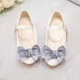 thumbnail image 4 of Gelikeya Girls Dress Shoes Bowknot Flower Girls Wedding Party Low Heels Girls Dress Flat Shoes Rhinestone Princess Leather Shoes Girl Sandals Mary Jane Shoes, Clear, 4 of 5
