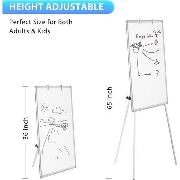 Portable 36×24 Magnetic Whiteboard Easel, Adjustable Tripod Dry Erase Board for Home, Office & Classroom