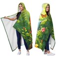 thumbnail image 2 of Colorful Macaw Parrot Wearable Blanket Hoodies for Women Men Adults Parrot Lovers Soft Lightweight Tropical Rainforest Floral Parrots Hooded Blankets for Sofa Travel Decor 50x60 Inch, 2 of 5