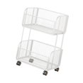 thumbnail image 4 of Carrito de despensa con cestas de alambre metálico, ruedas, estante para snacks, frutero versátil Blanco, 4 of 9