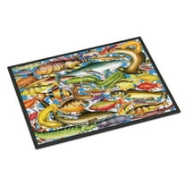 Carolines Treasures PRS4055JMAT Fish of the Deep Door Mat Indoor Rug or Outdoor Welcome Mat 24x36 Doormat  36"L x 24"W