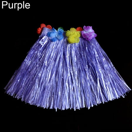 

Chaoren Kids Boys Girls Hawaiian Hula Grass Beach Elastic Skirt Flower Party Hot Dress