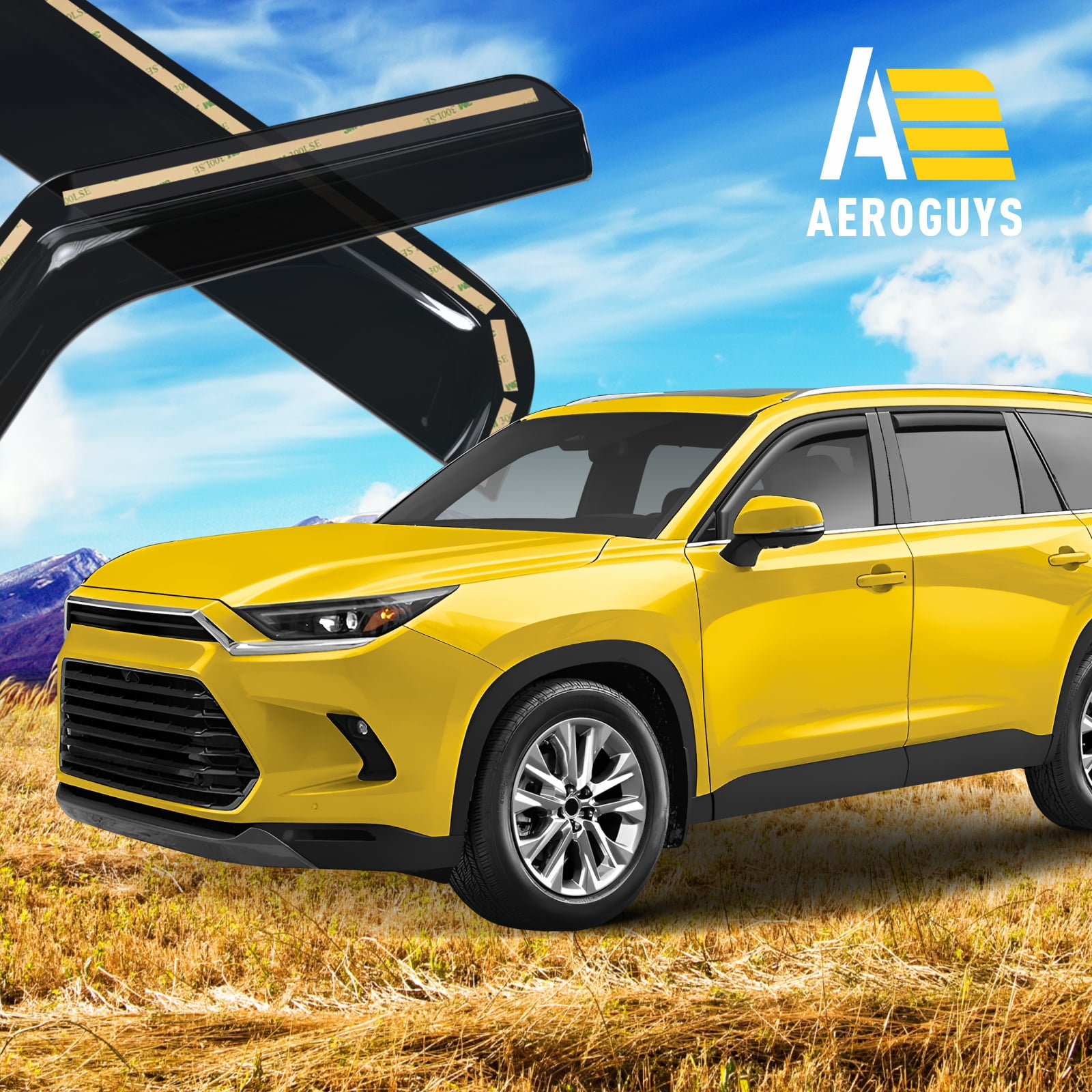 AEROGUYS Extra Durable Window Deflectors In-Channel Window Visors Rain Guards Fit for Toyota Grand Highlander 2024-2026, Sun Visors,Wind Vent Visors,vent shades, Exterior Car Accessories-4 pcs AG0691