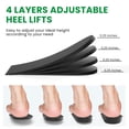 thumbnail image 4 of Insertos para zapatos Bukihome, elevador de talón ajustable de 4 capas, color negro, 4 of 7