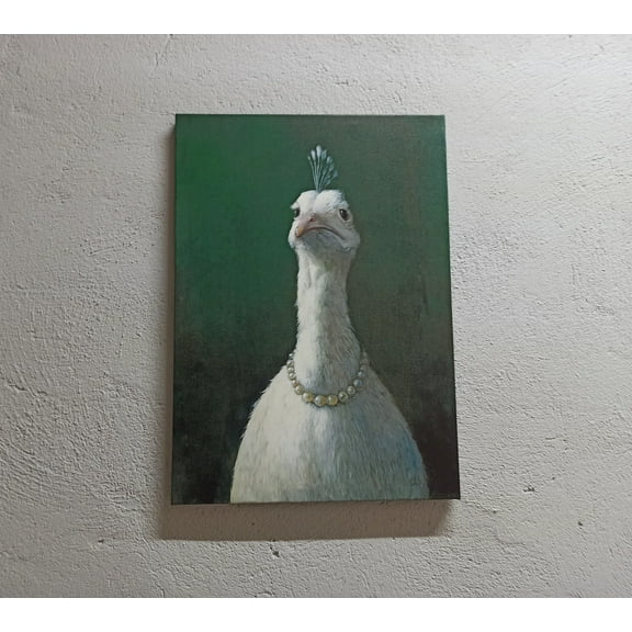Peacock Canvas Art, Fowl with Pearls Poster, Trendy Printed, Peacock with Pearls, Animal Artwork, Fowl Wall Decor, Animalistic Canvas, Canvas Wall Decor - Rolled Canvas
