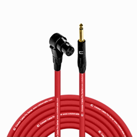 Coluber Cable Balanced - Right Angle XLR Female to 1/4" TS Male 3-Pin Cable