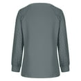 thumbnail image 4 of Olyvenn Basic Shirts for Women Hollow Out Long Sleeve Sweater Trendy Oversized V Neck Sweatshirt Soft Cozy Pullover Outdoors Gray 4, 4 of 5