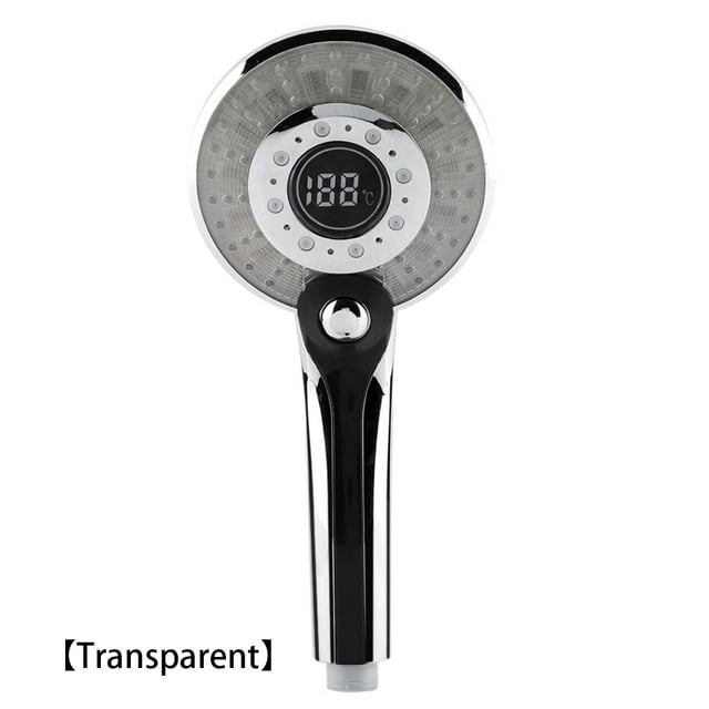 Cabezal de ducha LED Rociador de ducha brillante con control de temperatura presurizado de mano Rociador de baño, Transparente sidaley HA000239-01B