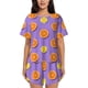 thumbnail image 1 of Fotbe Yellow Lemon And Orange Conjunto de Pijama Estampado para Mujer, 2 Piezas, Ropa de Dormir con Camiseta de Manga Corta y Shorts Suaves-Medium, 1 of 6