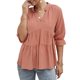 thumbnail image 1 of Blusa, Blusa de media manga para mujer con cuello en V y cuello en V suelta Abanopi Rosa/Medio, 1 of 7