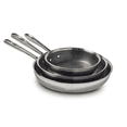 thumbnail image 2 of T-fal E525S5DI HybridMesh Tri-Ply Stainless Steel Fry Pan Set, 5 Piece, 2 of 5
