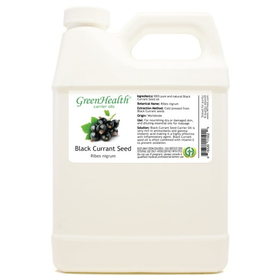 GreenHealth Black Currant Seed Carrier Oil 32 fl oz White Plastic Jug with Cap