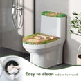 thumbnail image 4 of HELLHERO Toilet Seat Covers 2-Piece Elastic Fabric Easy to Install for People, Cute Sloth Jungle Pattern, 4 of 7