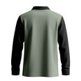 thumbnail image 5 of MIXUE Polo Shirts For Men Autumn Winter Color Block Print Lapel Button Down Long Sleeve Casual Tops Daily-Wear,Green,XL, 5 of 9