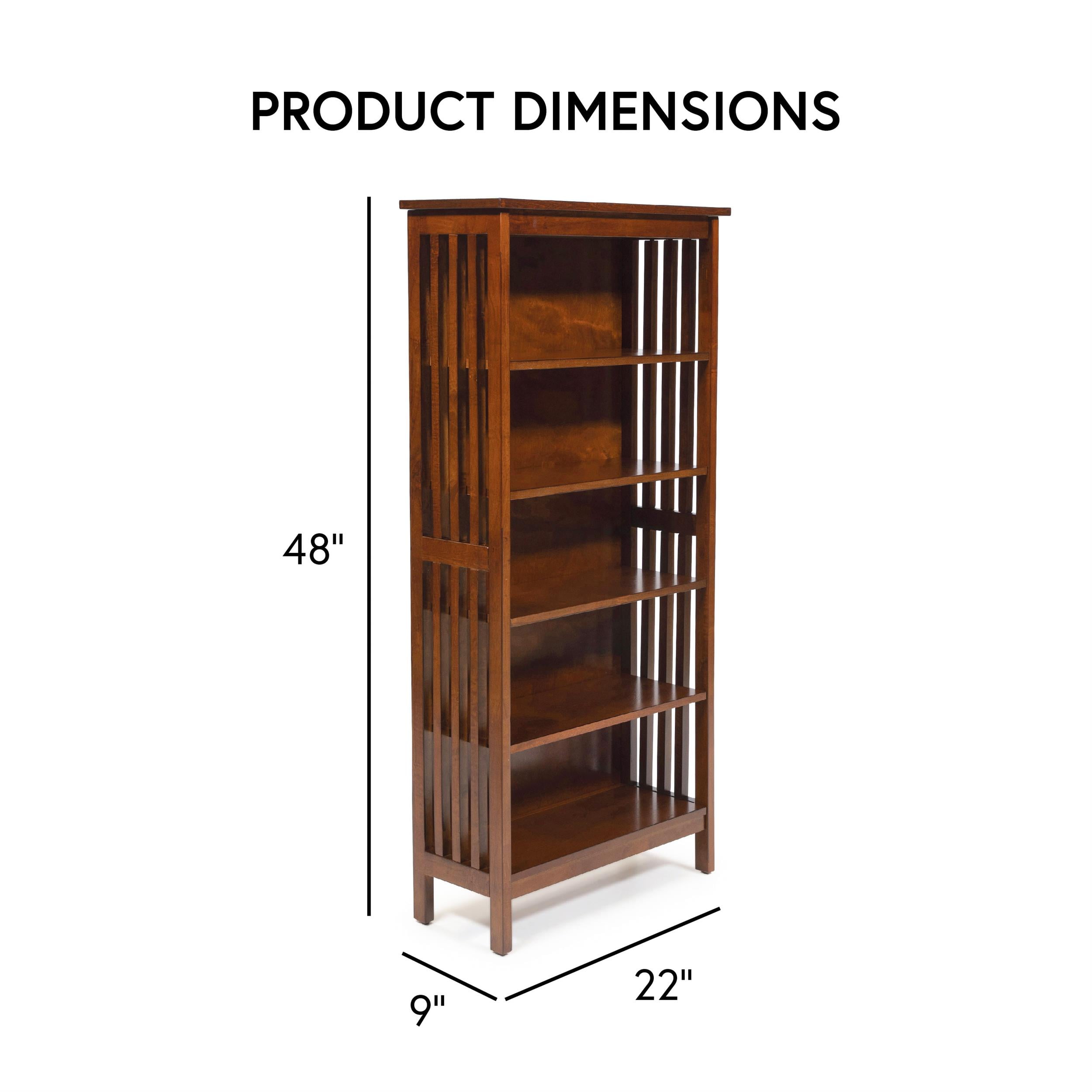 Furniture of America Davis Wood 5-Shelf Bookcase in Antique Oak