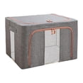 thumbnail image 4 of Organizador de bolsa de almacenamiento de ropa plegable Sunnimix 66L gris con ventana transparente, 4 of 7