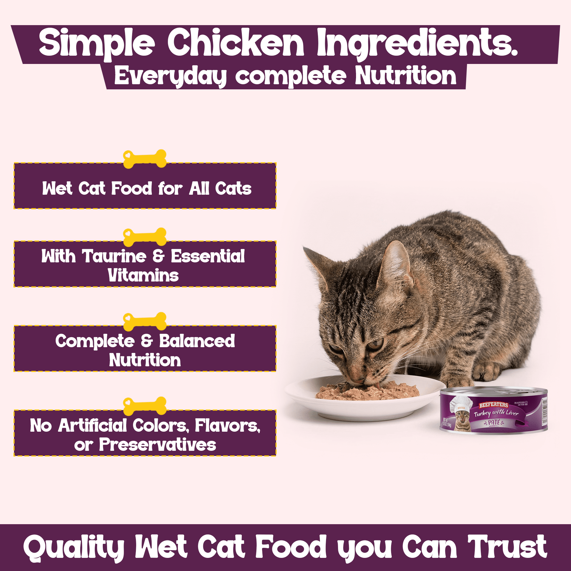 Beefeaters Turkey Liver Pate Cat Treats 5.5oz (24-Pack) – Adult Wet Food with Taurine, Premium Catfood Wet Food, No Artificial  Additives, Balanced Nutrition | Supports Immune System & Vision