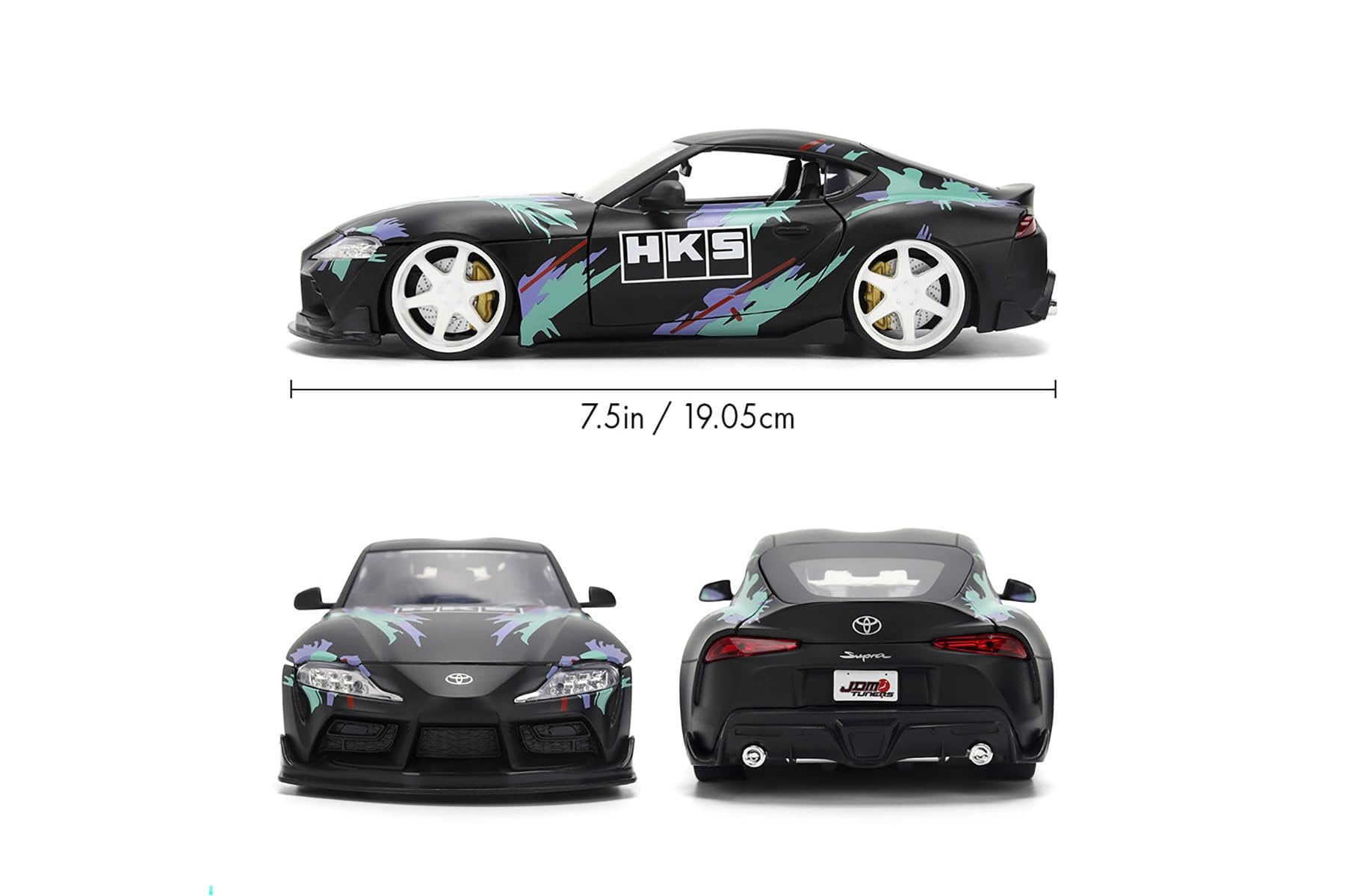 Jada 2020 Toyota GR Supra HKS, Black/Green Toys 37023-1/24 Scale Diecast Model Car
