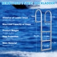 thumbnail image 4 of Heavy Duty 3-Step Removable Aluminum Dock Ladder - 500 lb Capacity with Non-Slip Steps & Quick-Release Buckles, Saltwater & Corrosion Resistant, 4 of 8