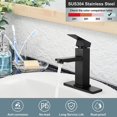 thumbnail image 3 of HOUFIY SUS304 Matte Black Single Bathroom Faucet, 3 of 8