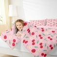 thumbnail image 4 of jejeloiu Red Cherries Full Size Comforter Sets,Cartoon Flower Daisy Bedding Comforter Set,Green Rustic Leaves Bedding Sets For Children,Microfiber Bedroom Decor Reversible,3 Pieces, 4 of 8