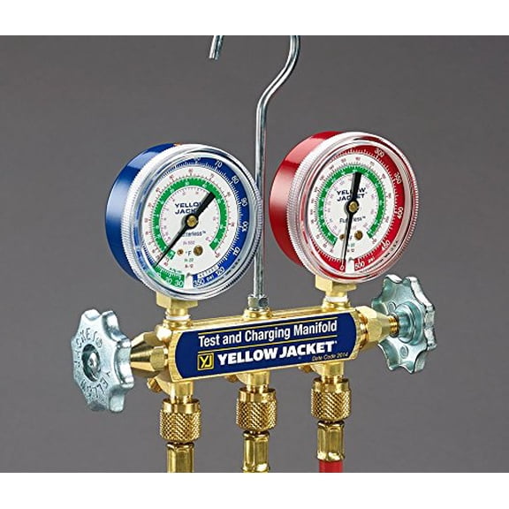 Yellow Jacket 40944 Manifold w/ 1/4" Ports And 5/16"Hose Fittings Bar/Mpa R-410A
