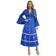 thumbnail image 2 of Kaerm Clergy Dress for Women Loose Fit Choir Robe Flared Sleeves Church Liturgical Praise Worship Dress Royal Blue 3XL, 2 of 7