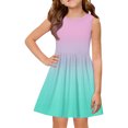 thumbnail image 2 of LTTVQM Dress for Girls Casual Gradient Sundress Loose Fit Sleeveless Midi Dress Vacation Crew Neck 2026 Summer Spring Dresses Light pink 11-12 Years, 2 of 5