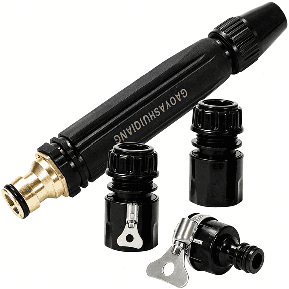 CURYMAY High Pressure Water Gun-5-In-1 Nozzle,Garden Hose Pressure Booster,Heavy Duty for Car Wash,Garden Watering&Outdoor Cleaning
