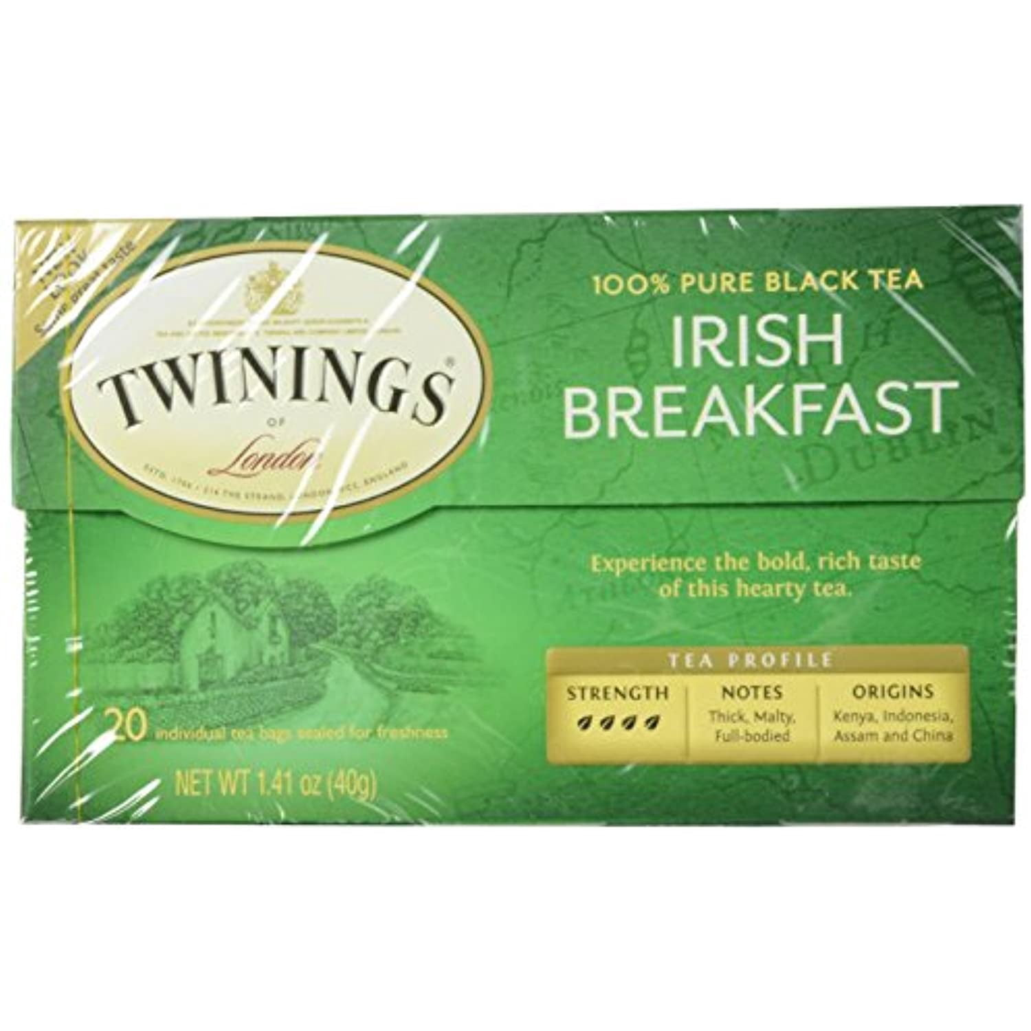 (6 pack) Twinings Of London Irish Breakfast Black Tea Bags, 20 Count