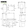 thumbnail image 6 of HOROW Round Two-Piece Toilet 1.28 GPF Single Flush Chair Height Toilet with Soft Close Seat & Installation Kit, 6 of 14