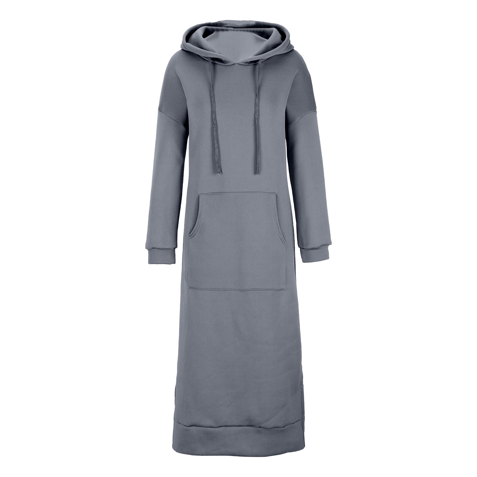 Sweatshirt Dress Pullover Long Sleeve Hooded Midi Fleece Dress With  Kangaroo Pockets Ivory Asymmetrical Sweatshirt Dress All Sizes 