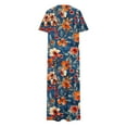 thumbnail image 4 of Ovzne Robes d'Été pour Femmes Robe d'Été Femme Couleur Unie Ample Décontractée Mode Robe à Manches Longues Robe à Col à Manches Longues pour Femmes Robe de Vacances à Manches Longues Imprimée Liquidation, 4 of 7