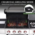 thumbnail image 4 of 4 Burner Propane Gas Grill Combo w/Side Burner, 3-in-1 BBQ Grill with Charcoal Smoker & Griddle Plate, 46,750 BTU, 448 Sq.In. Stainless Steel Outdoor Cooking Station, 4 of 9