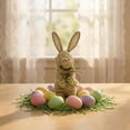 thumbnail image 6 of AZXY Easter Straw Woven Bunny Figurine, 11.02" Handmade Natural Rattan Rabbit Decor with Burlap Ears, Festive Spring Tabletop Ornament for Home, Office & Party Indoor Outdoor, 6 of 6